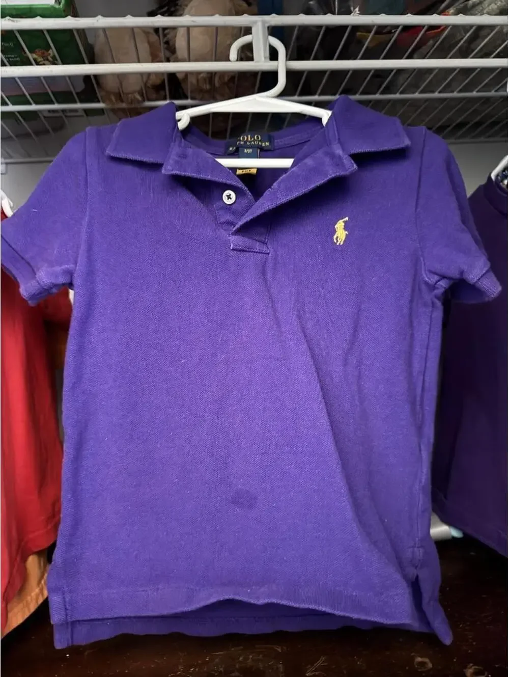 Polo Ralph Lauren Kid's Purple and Blue Polo-shirt